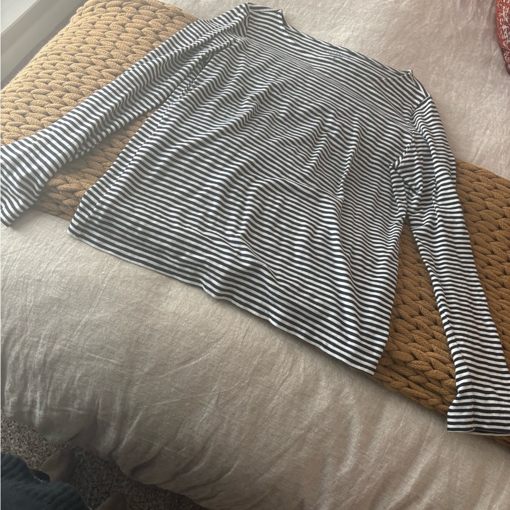 J. Crew Navy and White Striped Women's Top